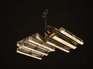 pallet jack with pallets - low poly 3D Model