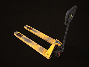 pallet jack with pallets - low poly 3D Model