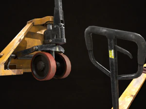 pallet jack with pallets - low poly 3D Model
