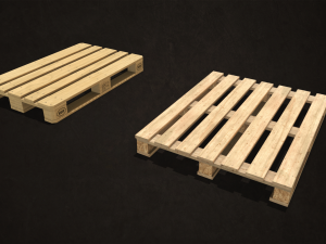 pallet jack with pallets - low poly 3D Model