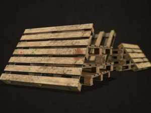 pallet jack with pallets - low poly 3D Model