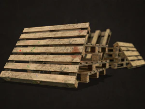pallet jack with pallets - low poly 3D Model