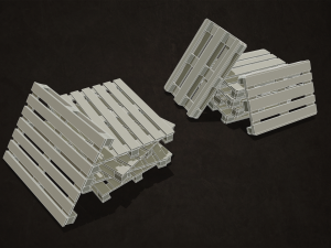 pallet jack with pallets - low poly 3D Model