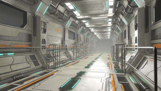 sci-fi modular corridor version 2 - low poly Modelo 3D .c4d .max .obj .3ds .fbx .stl .blend 