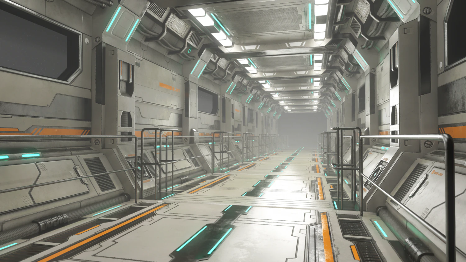 sci-fi modular corridor version 2 - low poly 3D Model .c4d .max .obj .3ds .fbx .stl .blend 