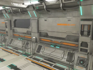 sci-fi modular corridor version 2 - low poly 3D Model