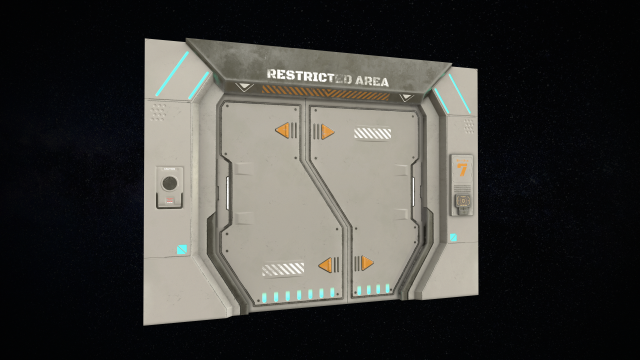 sci-fi door version 2 - low poly 3D 模型 .c4d .max .obj .3ds .fbx .stl .blend 