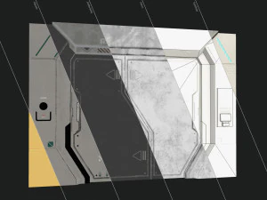 porta fantascientifica versione 2 - low poly Modello 3D