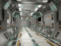 sci-fi modular corridor with door version 2 - low poly Modelo 3D