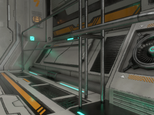 sci-fi modular corridor with door version 2 - low poly 3D Model