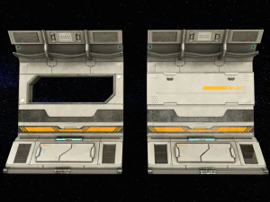 sci-fi modular corridor with door version 2 - low poly 3D Model