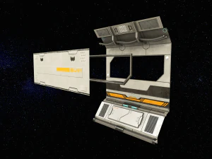 sci-fi modular corridor with door version 2 - low poly 3D Model