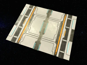 sci-fi modular corridor with door version 2 - low poly 3D Model