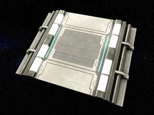 sci-fi modular corridor with door version 2 - low poly 3D Model