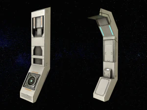 sci-fi modular corridor with door version 2 - low poly 3D Model