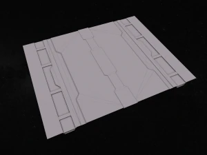 sci-fi modular corridor with door version 2 - low poly 3D Model