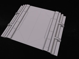 sci-fi modular corridor with door version 2 - low poly 3D Model