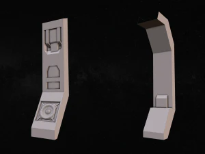 sci-fi modular corridor with door version 2 - low poly 3D Model