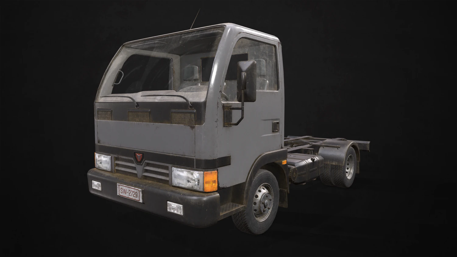 light truck chassis - low poly 3D Model .c4d .max .obj .3ds .fbx .stl .blend