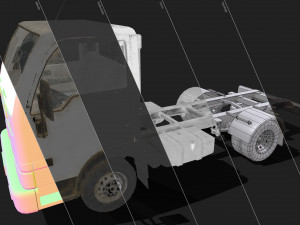 light truck chassis - low poly 3D 모델