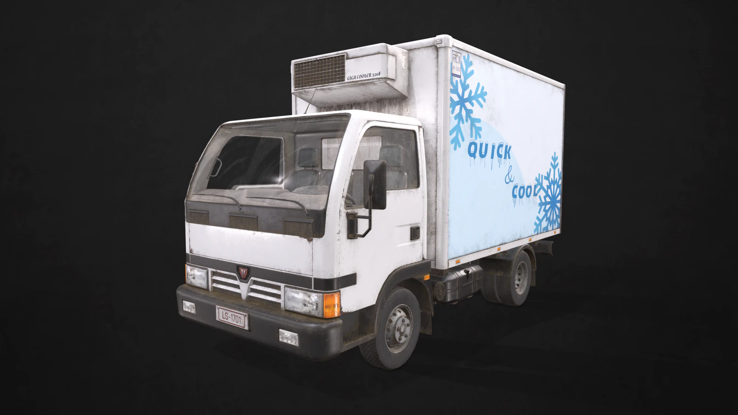 light truck refrigerated - low poly 3D Model .c4d .max .obj .3ds .fbx .stl .blend 