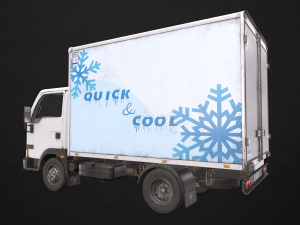 light truck refrigerated - low poly Modèle 3D