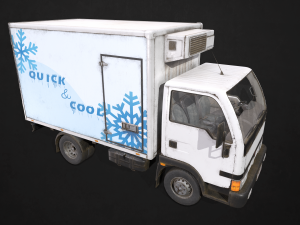 light truck refrigerated - low poly Modèle 3D