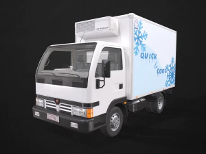 light truck refrigerated - low poly 3D Model