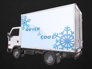 light truck refrigerated - low poly Modèle 3D