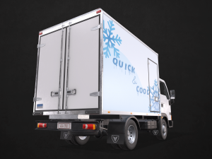 light truck refrigerated - low poly Modèle 3D