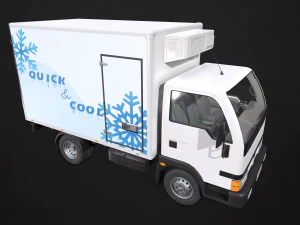 light truck refrigerated - low poly 3D Model