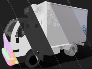light truck refrigerated - low poly Modèle 3D