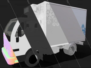 light truck refrigerated - low poly 3D Model