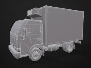 light truck refrigerated - low poly Modèle 3D