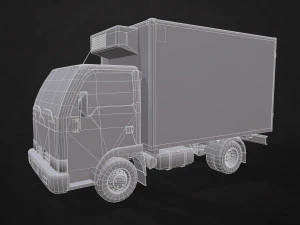 light truck refrigerated - low poly 3D Model