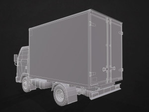 light truck refrigerated - low poly Modèle 3D