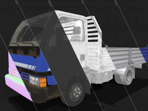 light truck tipper - low poly 3D Model
