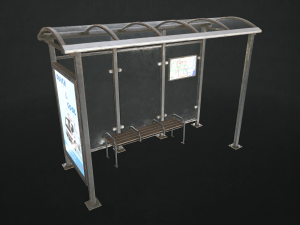 bus stop shelter - low poly 3D मॉडल