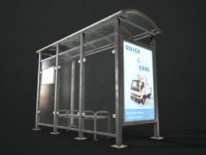 bus stop shelter - low poly 3D Model