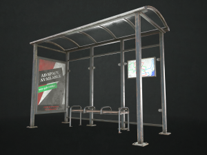 bus stop shelter - low poly 3D Model
