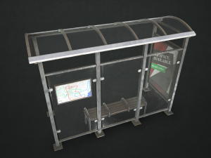 bus stop shelter - low poly 3D Model