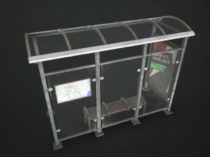 bus stop shelter - low poly 3D Model