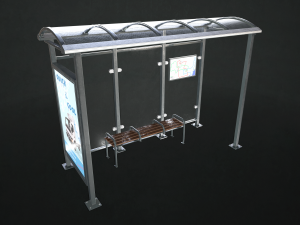 bus stop shelter - low poly 3D Model
