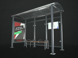 bus stop shelter - low poly 3D Model