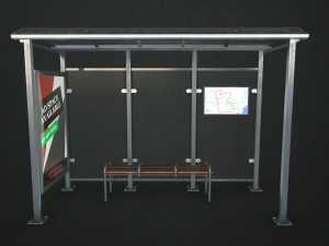 bus stop shelter - low poly 3D Model
