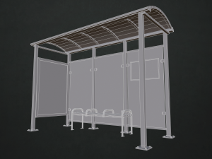 bus stop shelter - low poly 3D Model