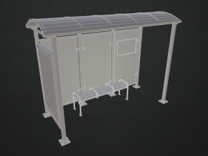 bus stop shelter - low poly 3D Model