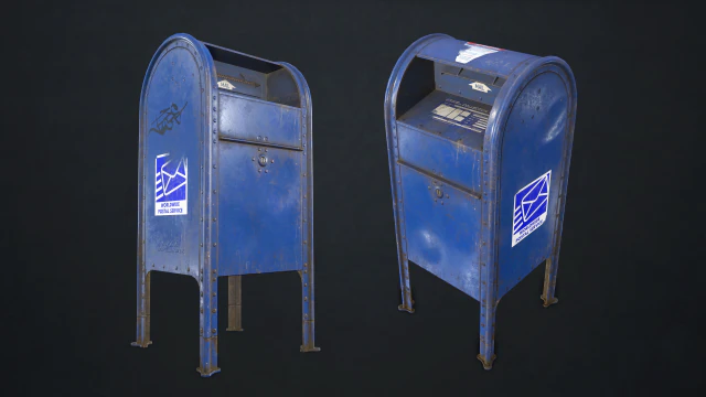 почтовый ящик - низкополигональная 3D Модель .c4d .max .obj .3ds .fbx .stl .blend 