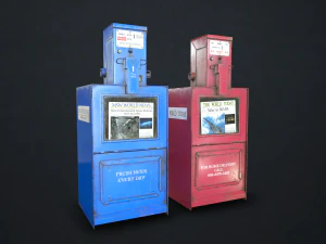 newspaper dispenser - low poly 3D Model