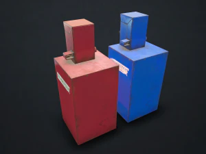 newspaper dispenser - low poly 3D Model